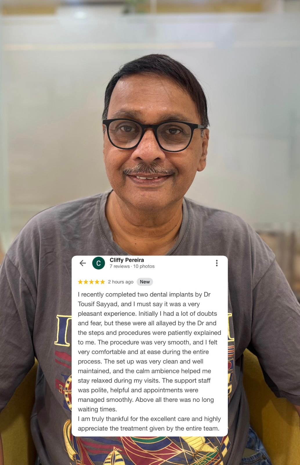 Happy dental patient testimonial